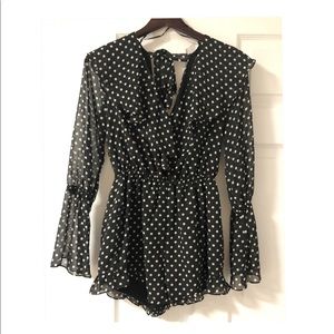 Black and White Polka Dot Romper
